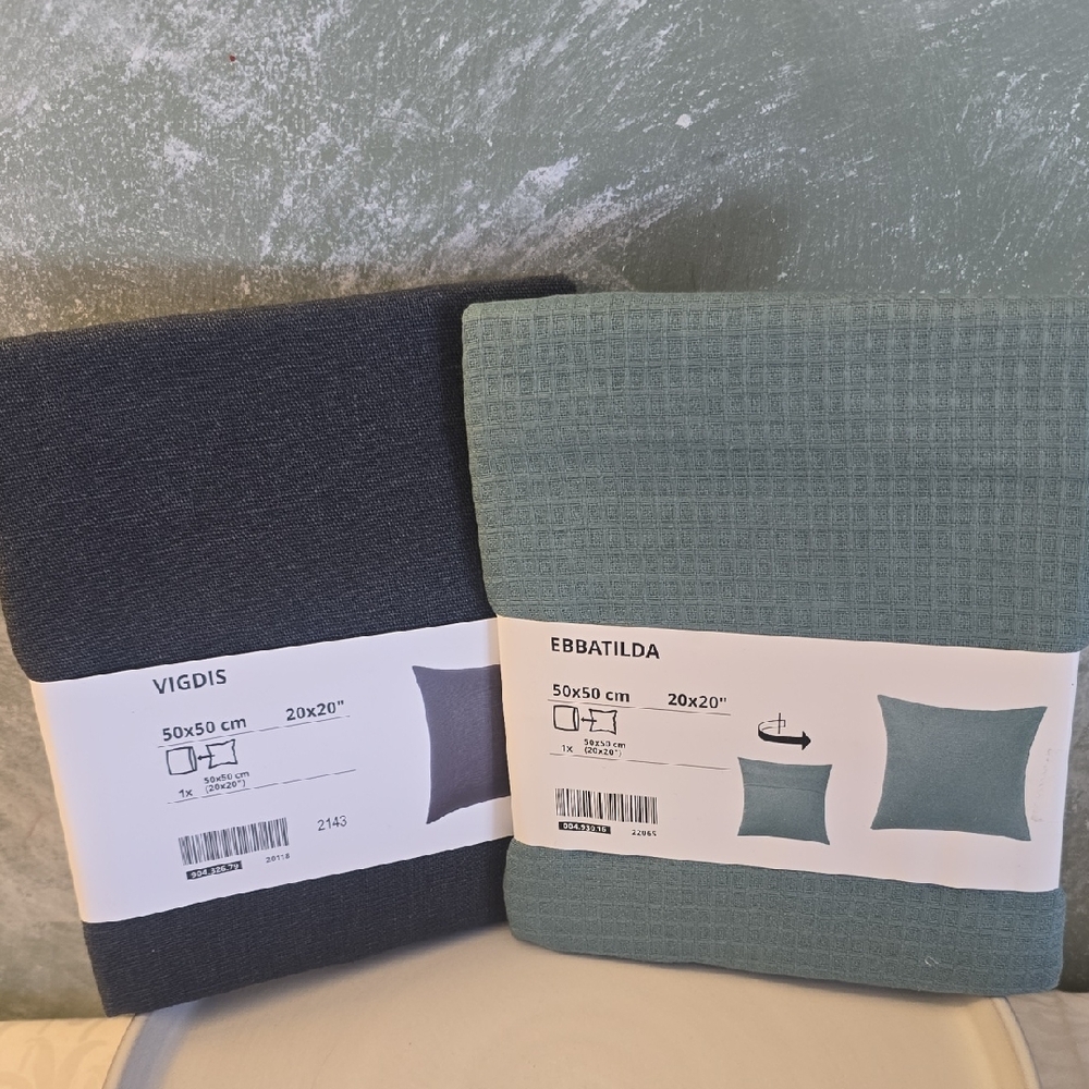 2 Ikea Throw Pillow Covers Vigdis & Ebbatilda 20x20in New